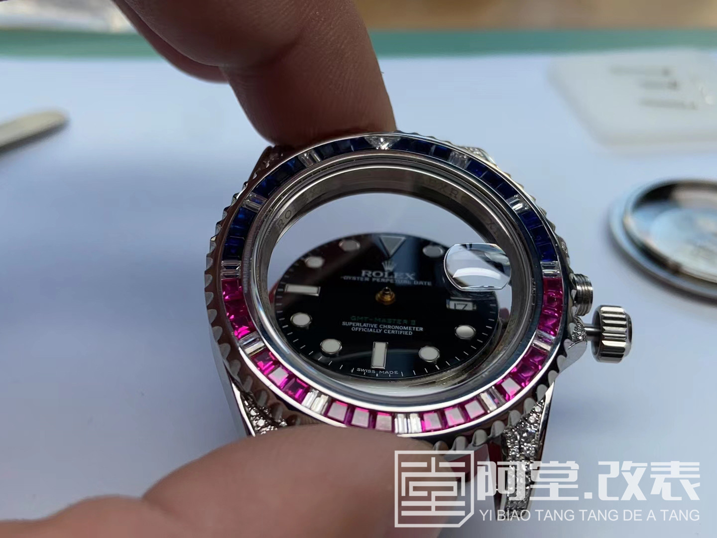 格林尼治116710GMT後鑲鑽改彩寶圈